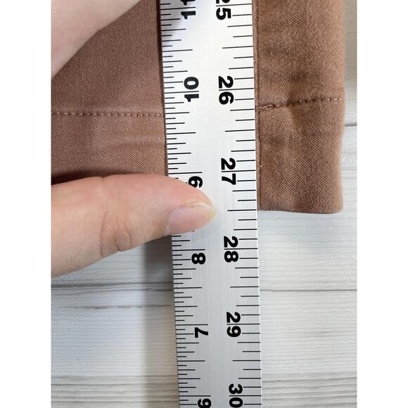 Express Pants Womens 8R Brown Straight Mid Rise Stretch Chino Dress Work Ankle - Picture 6 of 11